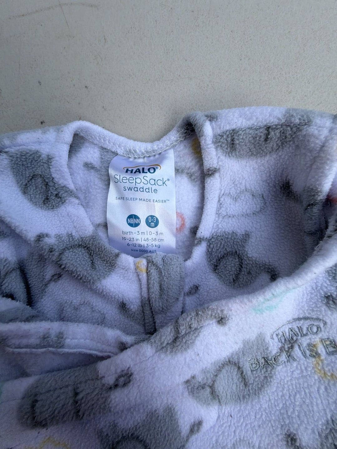 Halo Sleepsack Swaddle Size Newborn / 0-3m Elephant Micro-Fleece — image 2 of 4